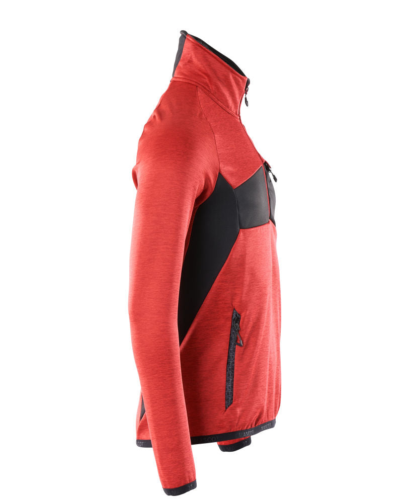 MASCOT® ACCELERATE Fleecepullover mit kurzem Reißverschluss Verkehrsrot/Schwarz 18003