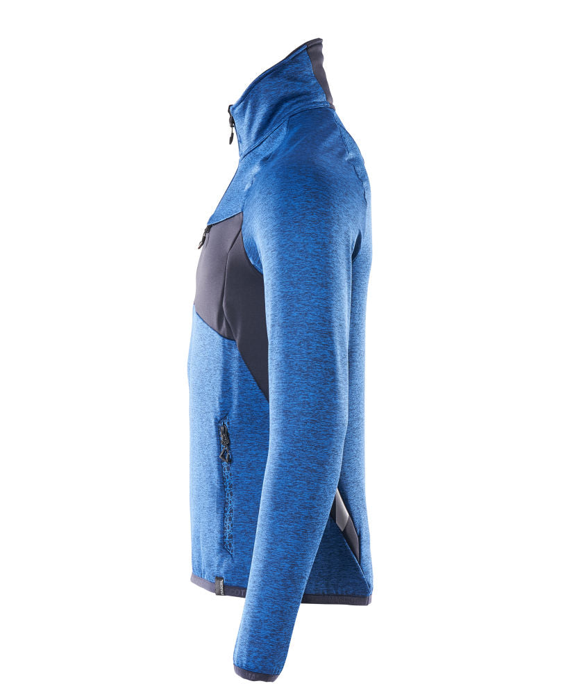 MASCOT® ACCELERATE Fleecepullover mit kurzem Reißverschluss Azurblau/Schwarzblau 18003