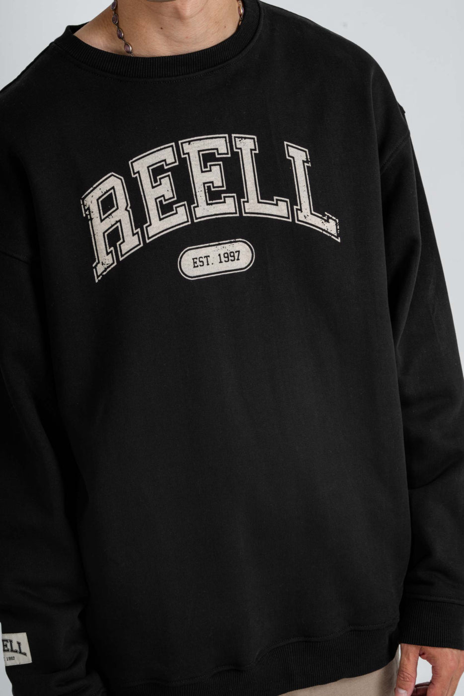 Reell Team Crewneck Sweatshirt Deep Black Schwarz