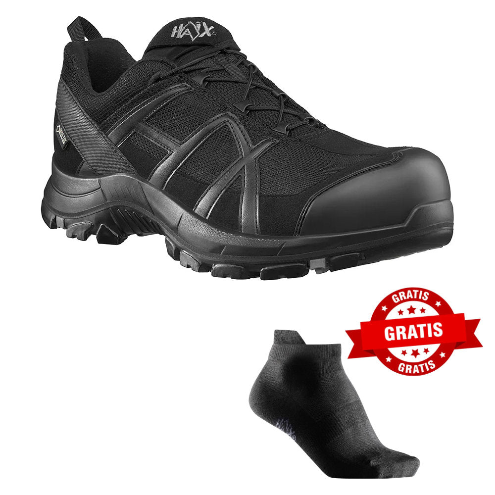 HAIX Black Eagle Safety 40.1 low/black-black Arbeitsschuhe S3 610010 + gratis HAIX Athletic Socken