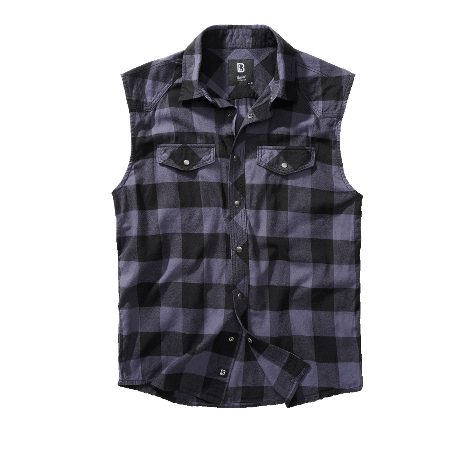 Brandit Check Shirt Sleeveless Black-Grey 4031