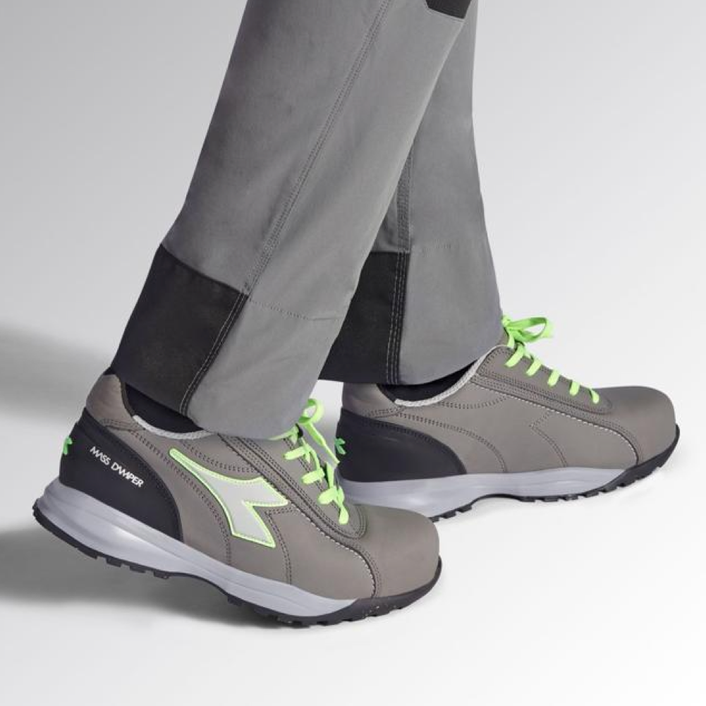 Diadora Sicherheitsschuhe Glove MDS LOW S3S FO HRO SR Grau/Neongrün 701.181135
