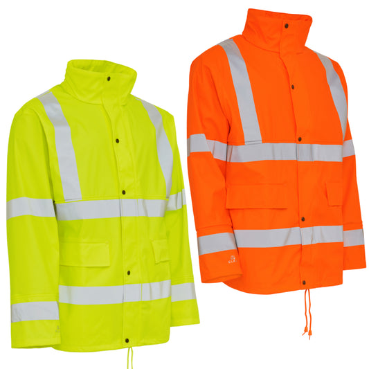 Elka Dry Zone D-Lux PU Regenjacke  Hi-Vis mit Reflexstreifen 026300R