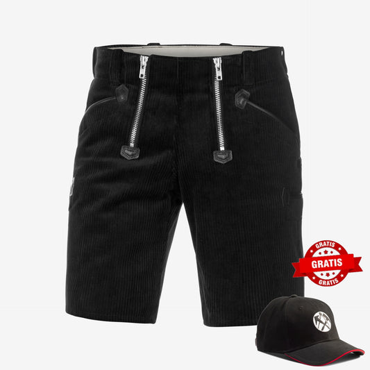 FHB Zunftshorts Trenkercord Bernd Schwarz 50033 + gratis FHB Luis Dachdecker Cap
