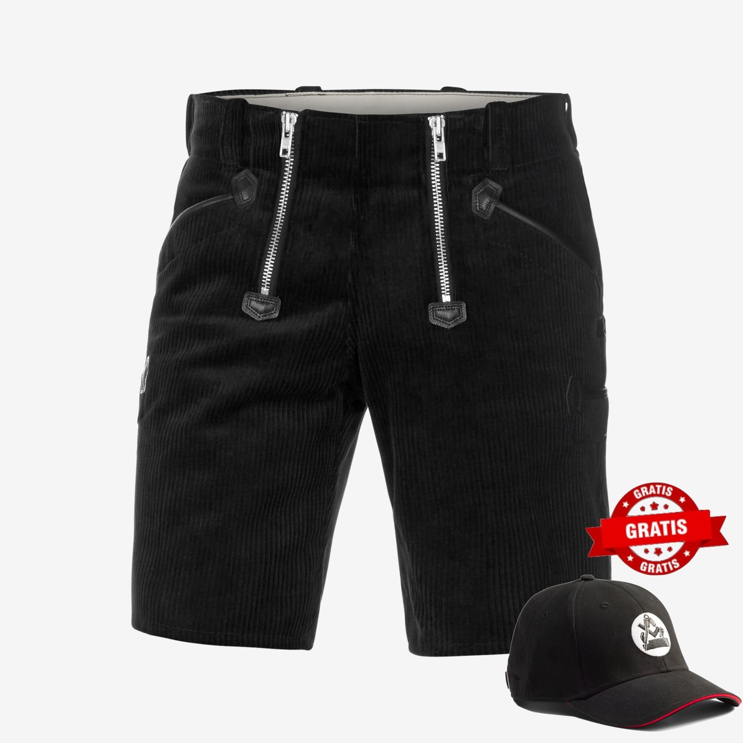 FHB Zunftshorts Trenkercord Bernd Schwarz 50033 + gratis FHB Noah Tischler Cap