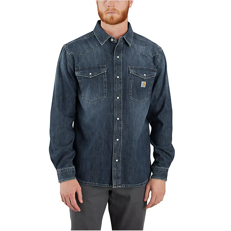 Carhartt Montana Relaxed Fit Midweight Denim Long-Sleeve Snap Front Shirt 106429