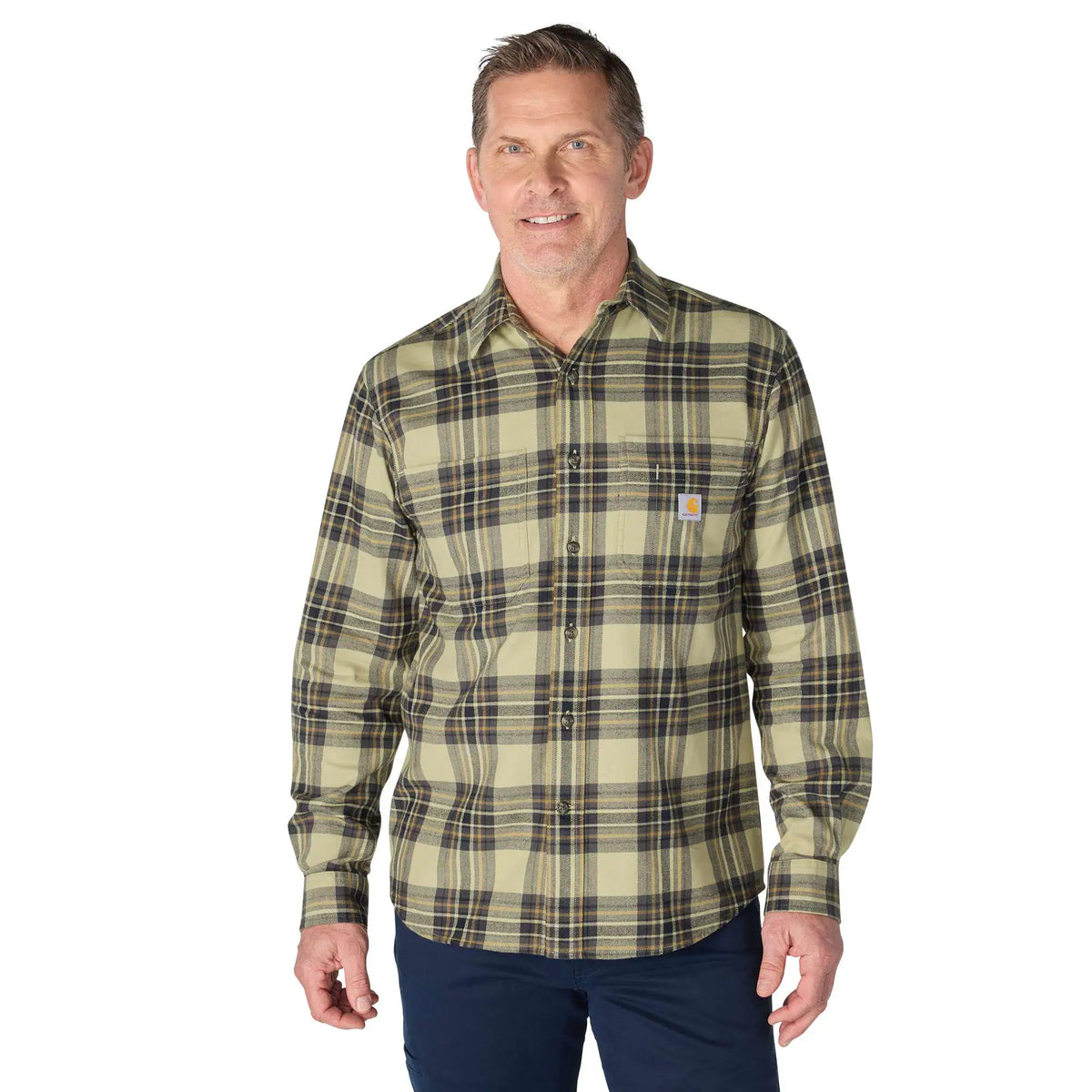 Carhartt Hamilton Herren Flanellhemd Grün 107010 – Rugged Flex Relaxed Fit Karohemd