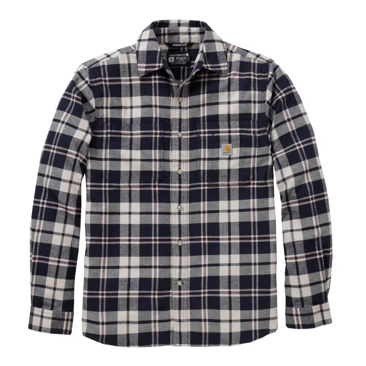 Carhartt Hamilton Herren Flanellhemd Navy 107010 – Rugged Flex Relaxed Fit Karohemd
