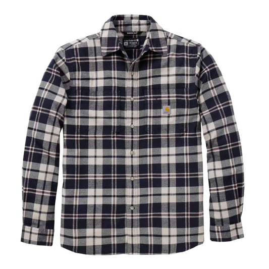 Carhartt Hamilton Herren Flanellhemd Navy 107010 – Rugged Flex Relaxed Fit Karohemd