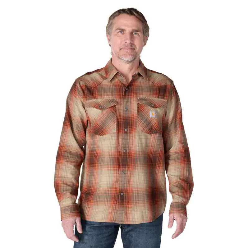 Carhartt Herren Flanellhemd Montana Bozeman Rot 107016 – Relaxed Fit Karohemd
