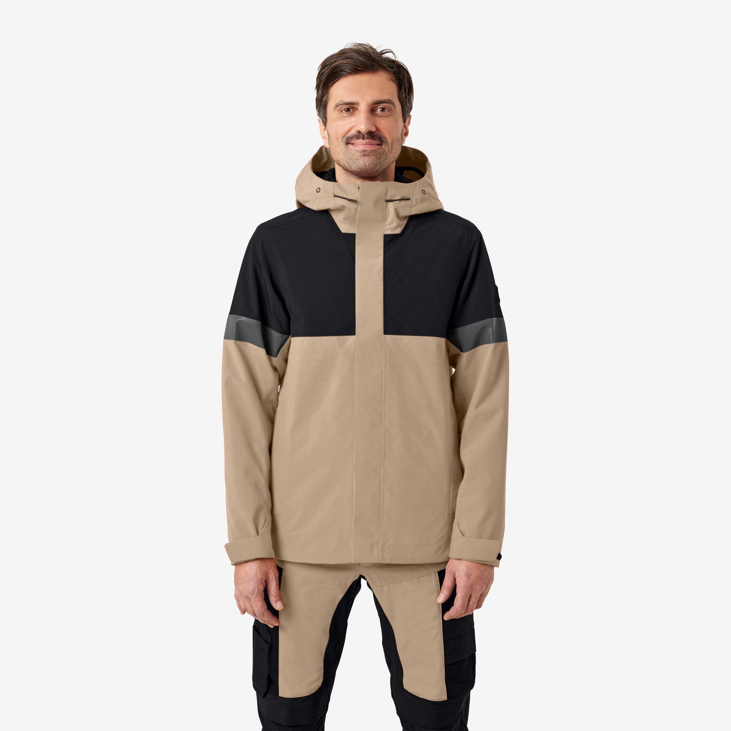 FHB Luca Regenjacke Hardshelljacke Beige/Schwarz 78136