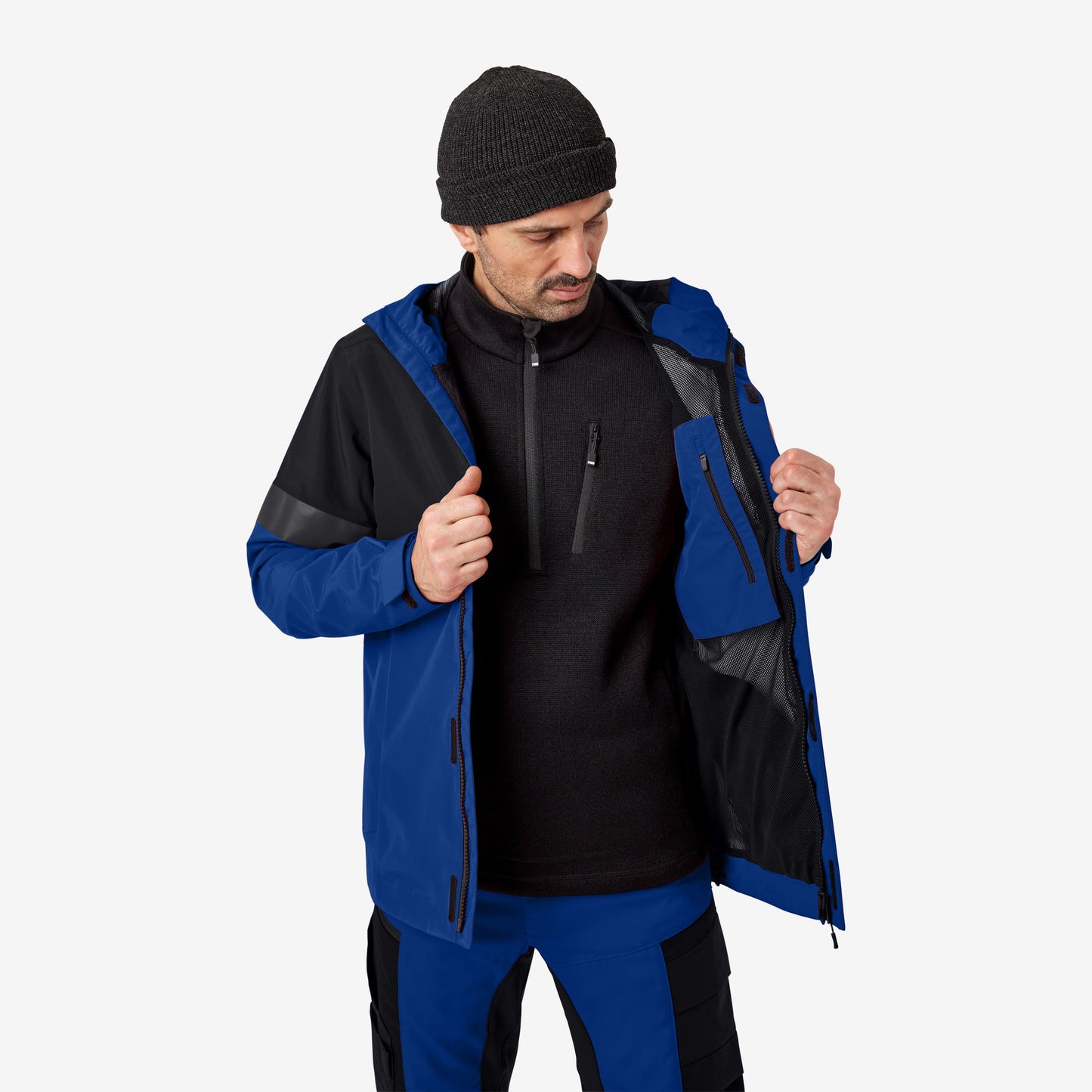 FHB Luca Regenjacke Hardshelljacke Royalblau/Schwarz 78136