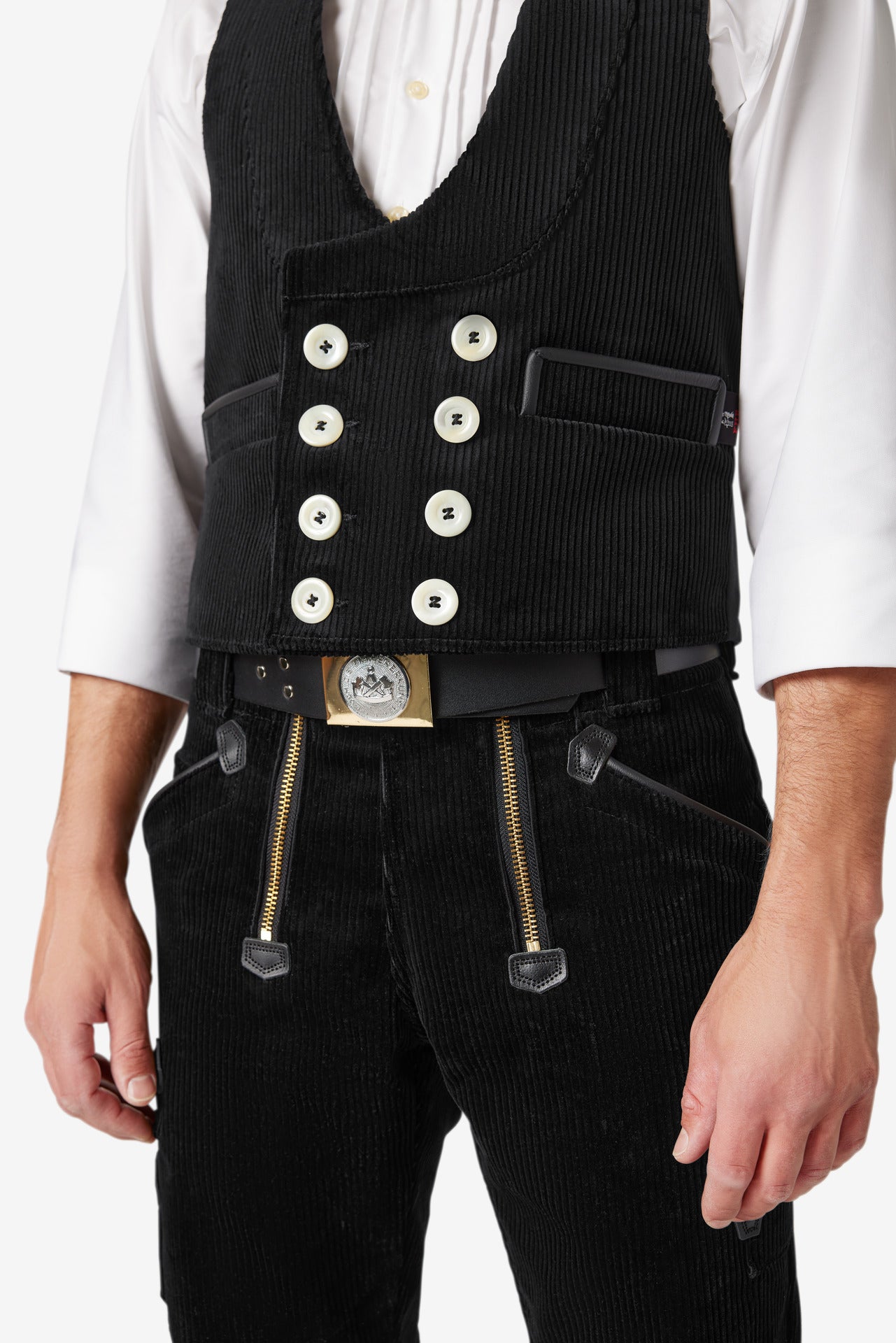 FHB Zunfthose Trenkercord Dreidraht m. Echtleder Egon 60068