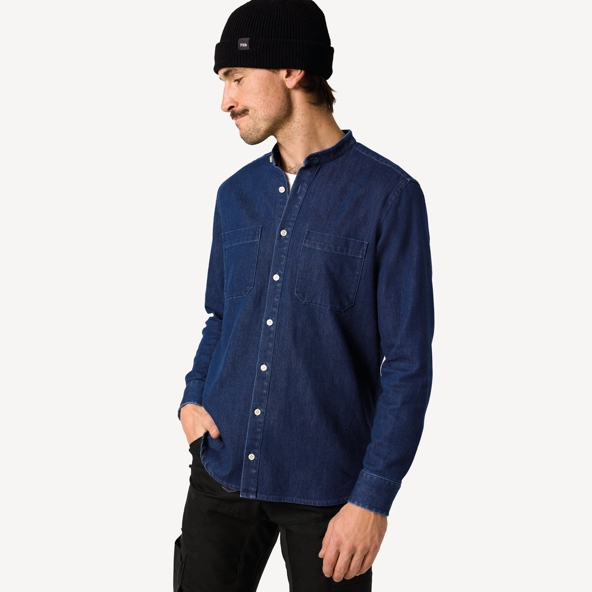 FHB Jeanshemd Alfred Arbeitshemd Denim Blau 90533