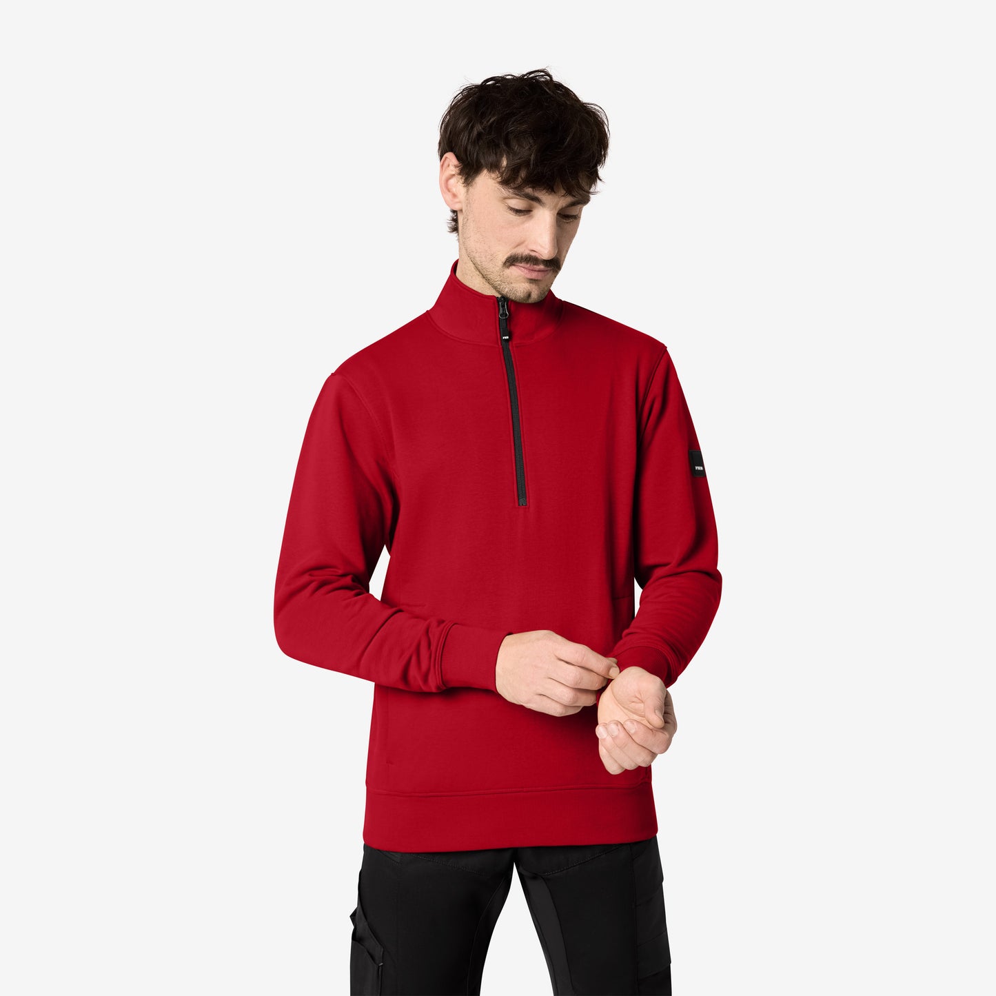 FHB Zip-Sweatshirt Troyer Kalle unisex Rot 821150