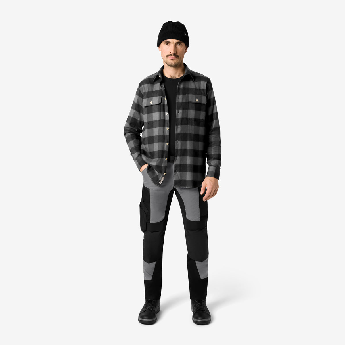 FHB Arbeitshemd Flannelhemd Horst Anthrazit/Schwarz 90522