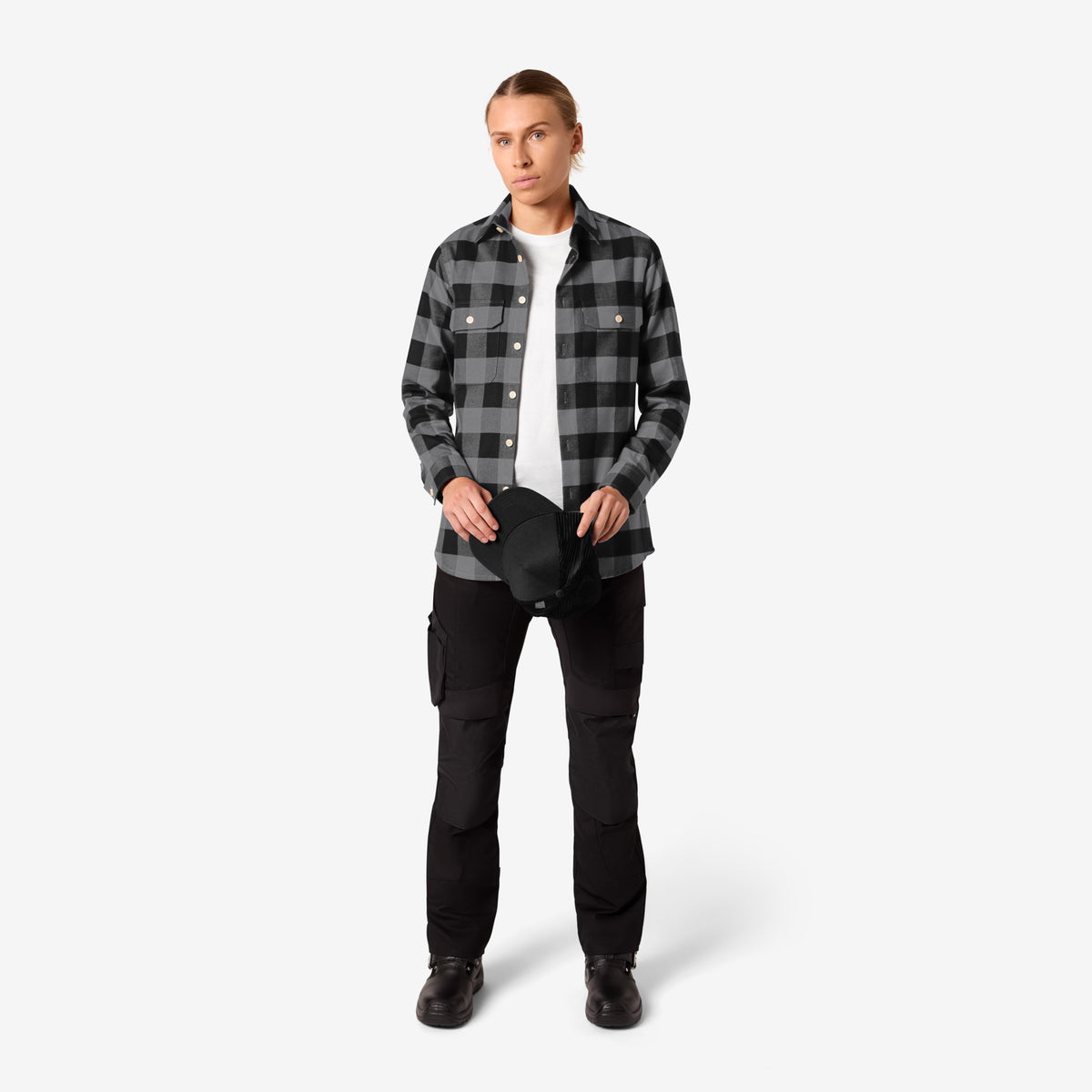 FHB Arbeitshemd Flannelhemd Horst Anthrazit/Schwarz 90522