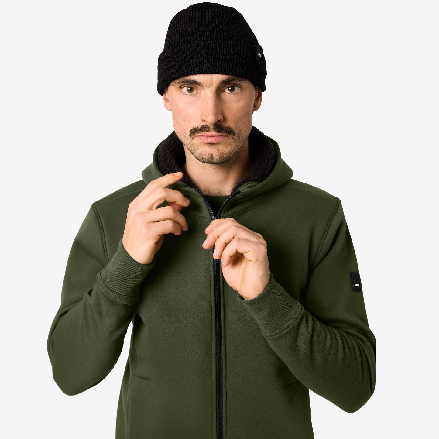 FHB Sweatjacke mit warmem Teddyfutter Hajo Oliv 820140