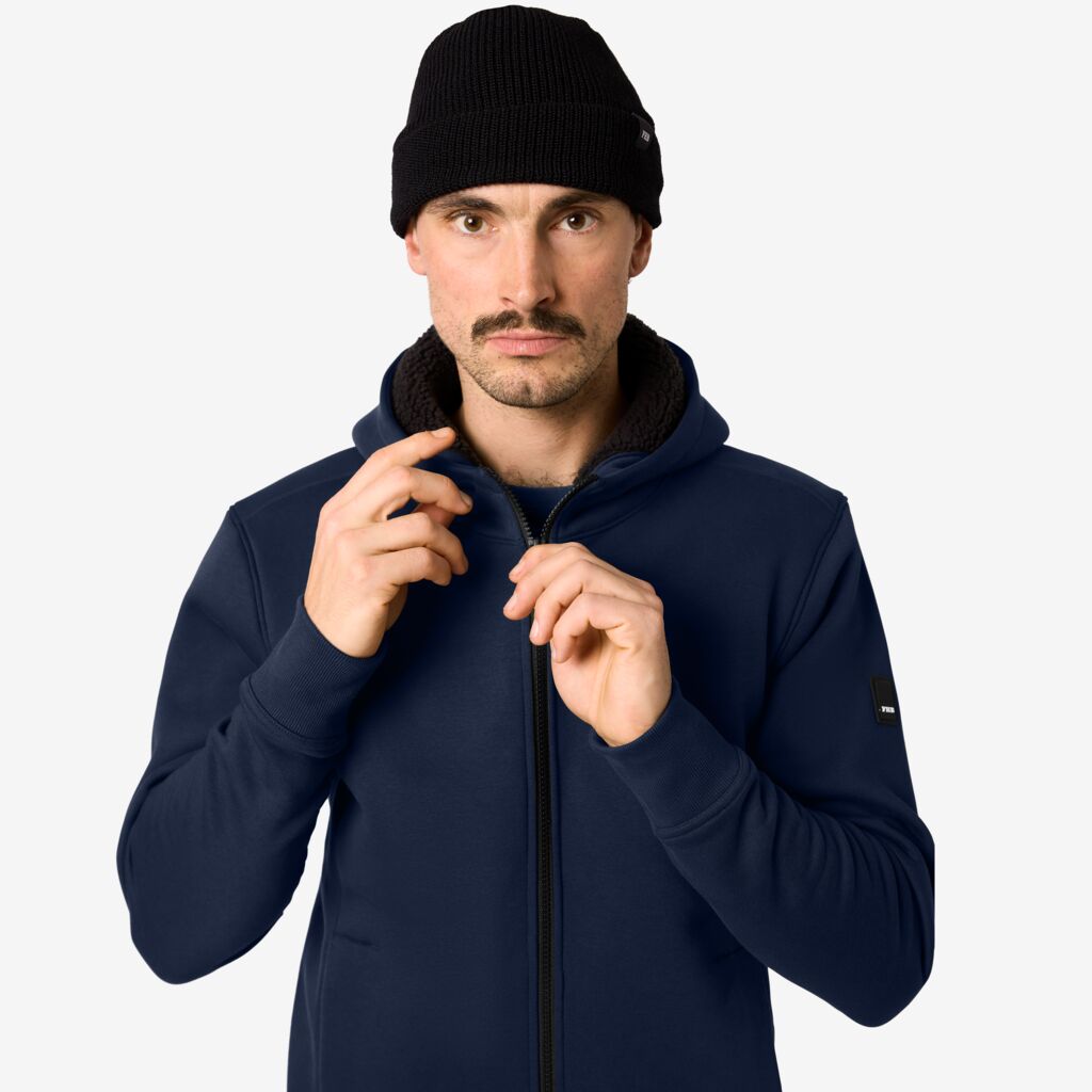 FHB Sweatjacke mit warmem Teddyfutter Hajo Marine 820140