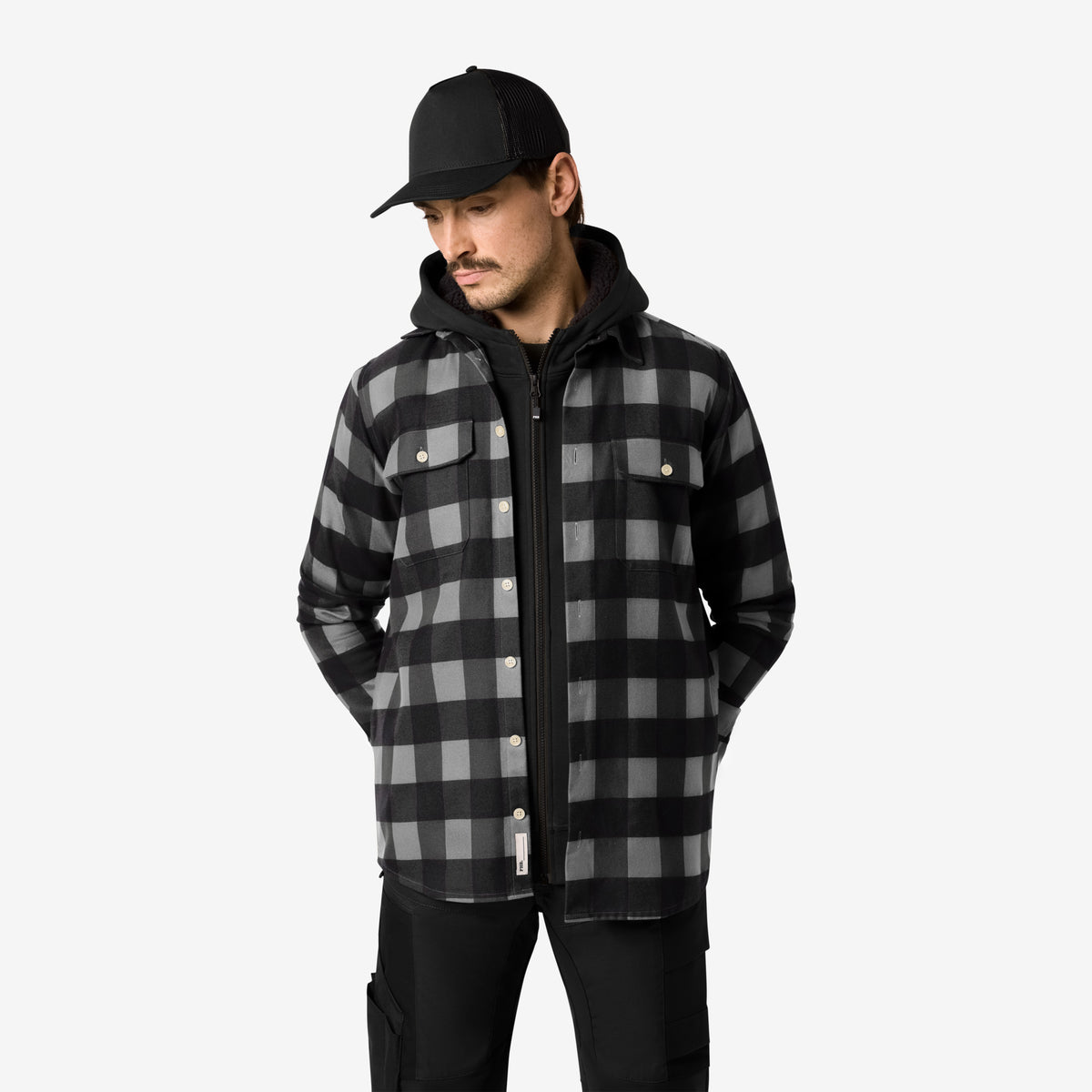 FHB Arbeitshemd Flannelhemd Horst Anthrazit/Schwarz 90522