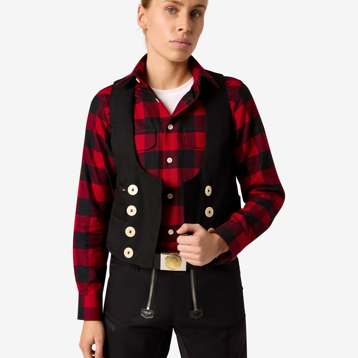 FHB Arbeitshemd Flannelhemd Horst Rot/Schwarz 90522