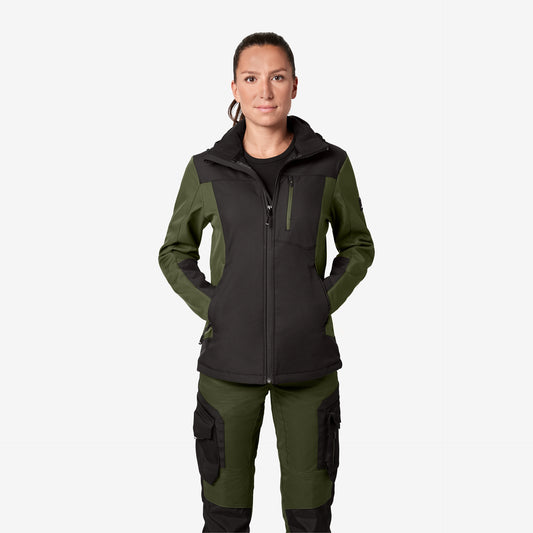 FHB Julia Damen Softshelljacke Oliv/Schwarz 79120