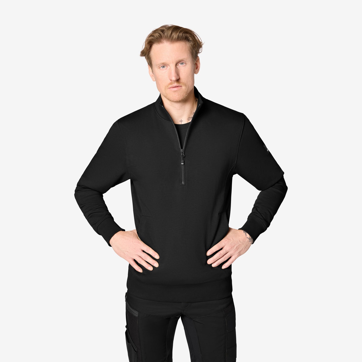 FHB Zip-Sweatshirt Troyer Kalle unisex Schwarz 821150