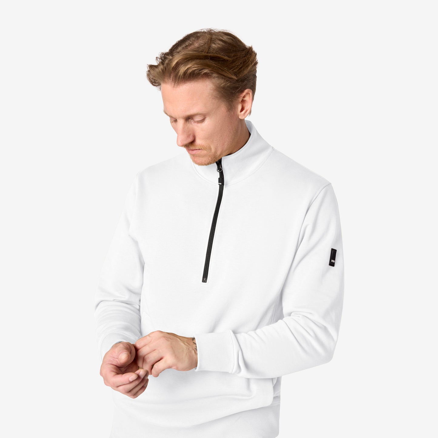 FHB Zip-Sweatshirt Troyer Kalle unisex Weiß 821150