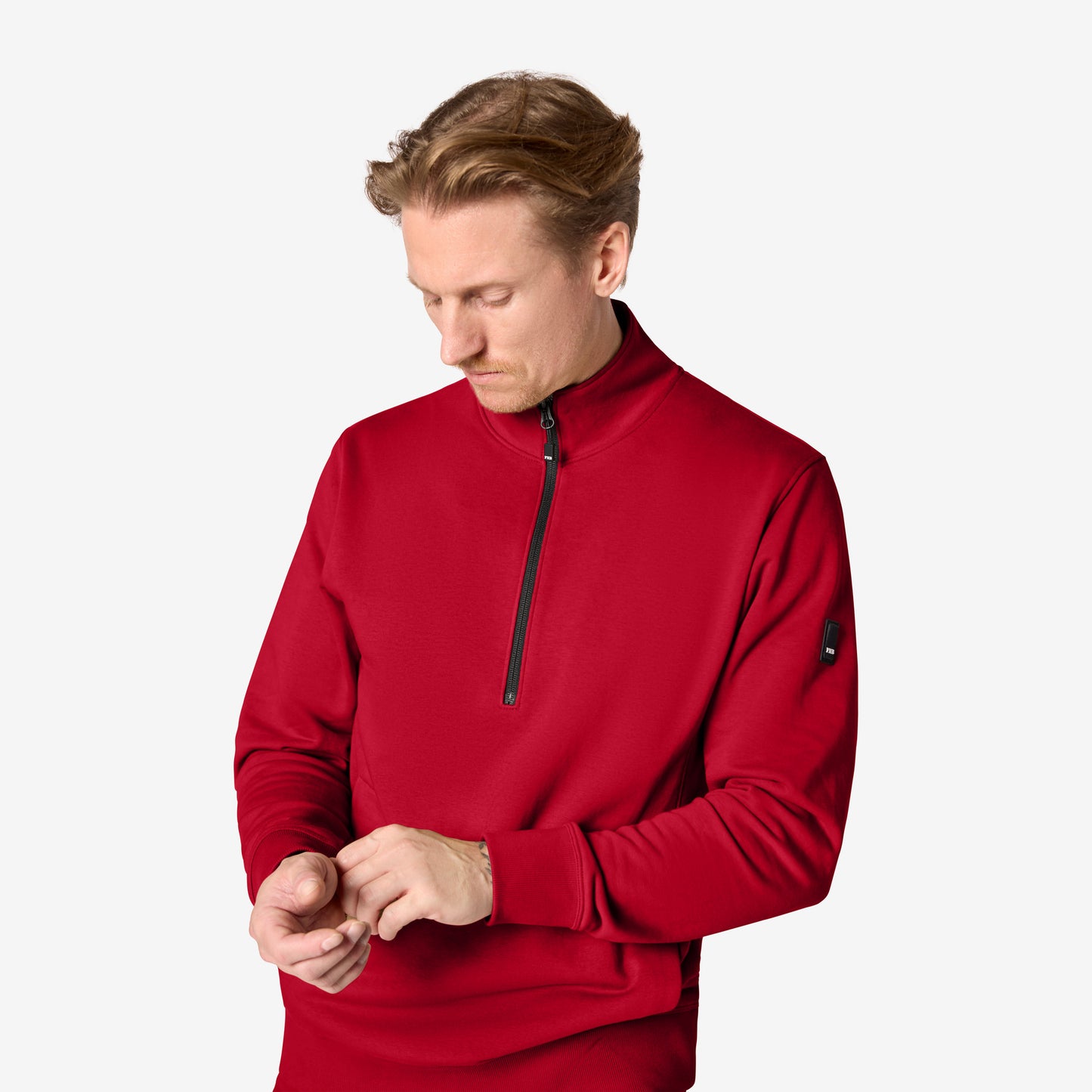 FHB Zip-Sweatshirt Troyer Kalle unisex Rot 821150