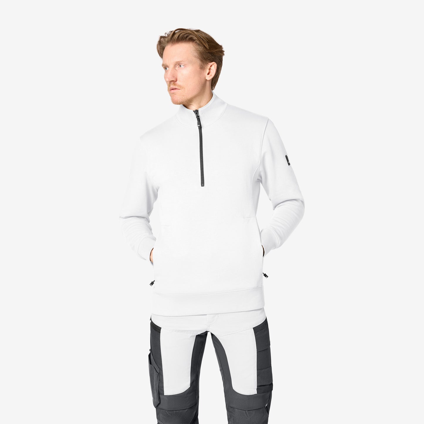 FHB Zip-Sweatshirt Troyer Kalle unisex Weiß 821150