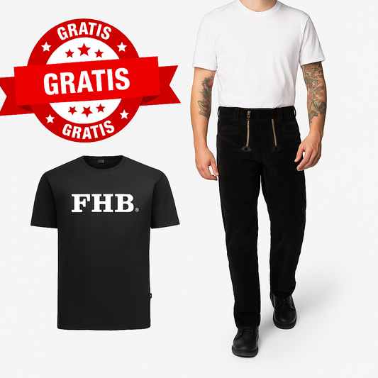 FHB Peter Zunfthose Trenkercord Dreidraht 60008 + gratis FHB T-Shirt