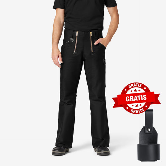 FHB Ingo Zunfthose Zwirn-Doppel-Pilot Schwarz 70004 + gratis FHB Hammerschlaufe Kilian