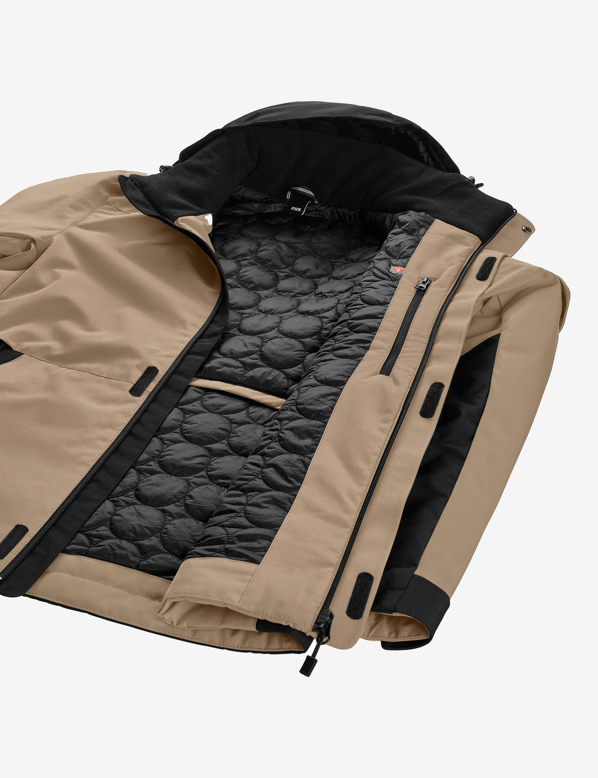 FHB Winterjacke Georg Primaloft Beige/Schwarz 80101
