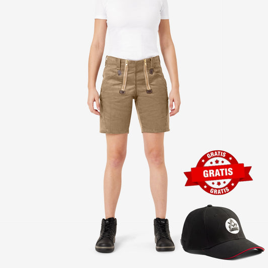 FHB Zunftshorts Genuacord Hans Beige 20033 + gratis FHB Noah Tischler Cap
