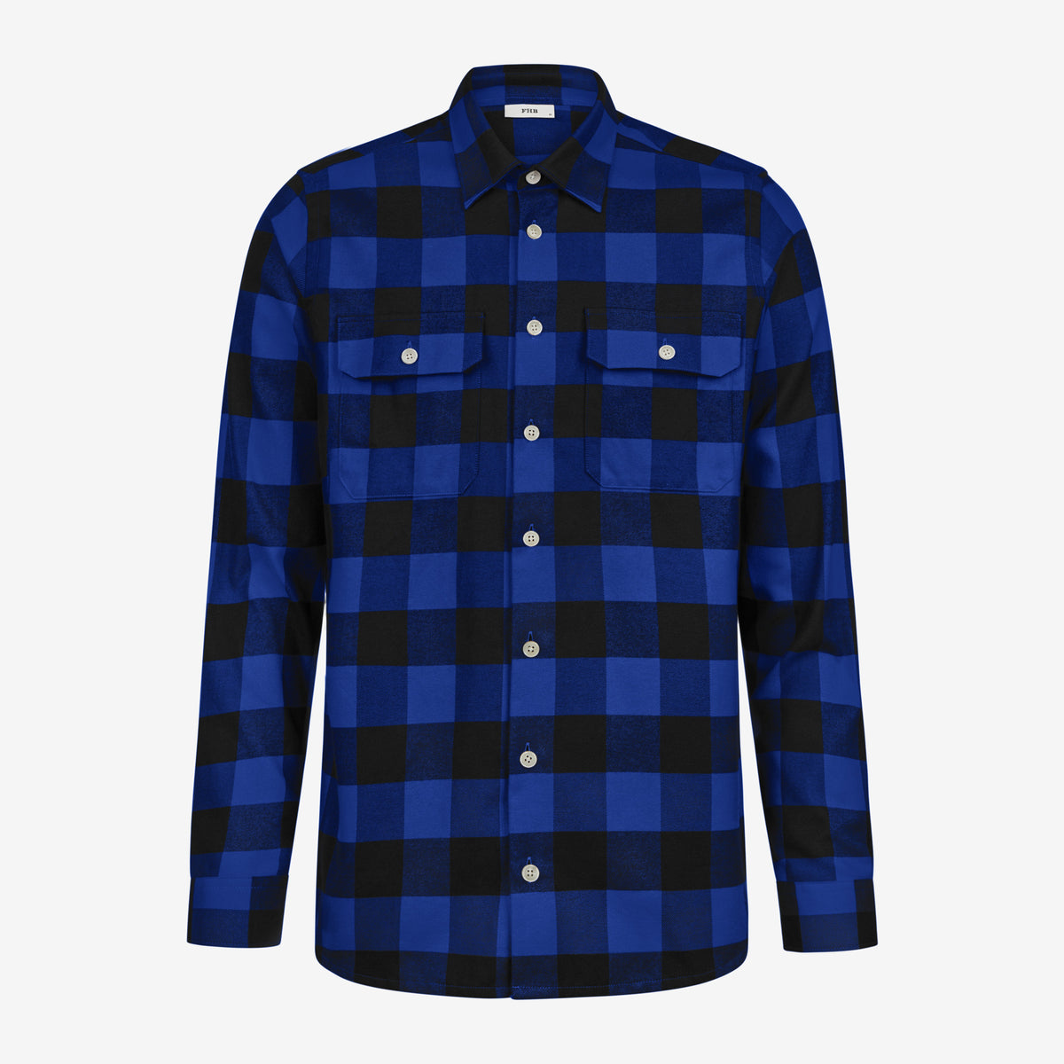 FHB Arbeitshemd Flannelhemd Horst Royalblau/Schwarz 90522