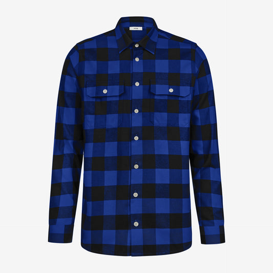 FHB Arbeitshemd Flannelhemd Horst Royalblau/Schwarz 90522