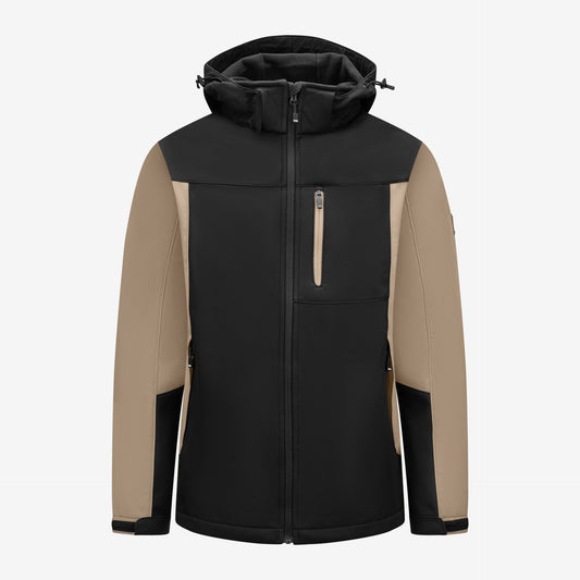 FHB Softshelljacke Jannik Allwetterjacke Beige/Schwarz 79105