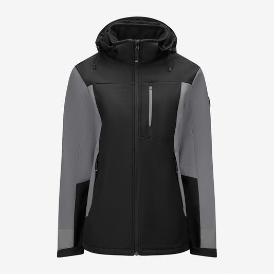 FHB Julia Damen Softshelljacke Grau/Schwarz 79120