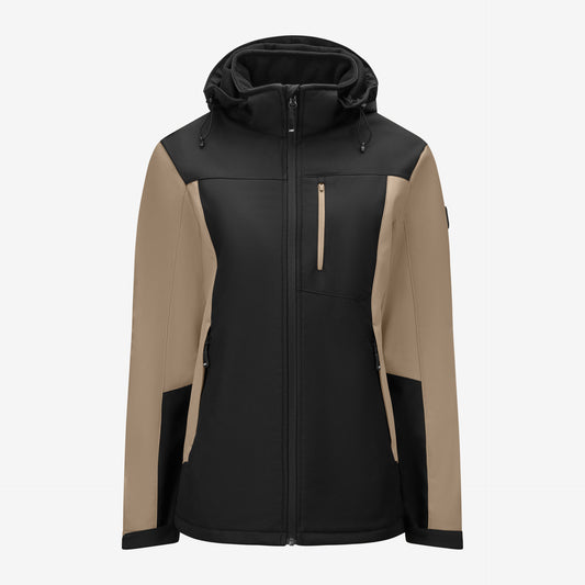 FHB Julia Damen Softshelljacke Beige/Schwarz 79120