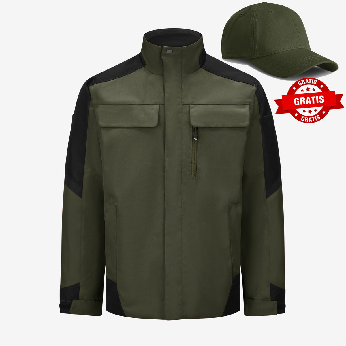 FHB Arbeitsjacke Lars Winterjacke Oliv/Schwarz 19035  gratis FHB Cap Henrich