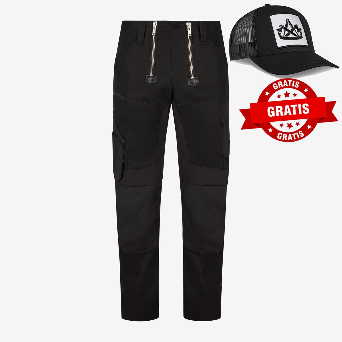 FHB Maxi Zunfthose Stretch Schwarz 12271 + gratis FHB Zimmermann Cap