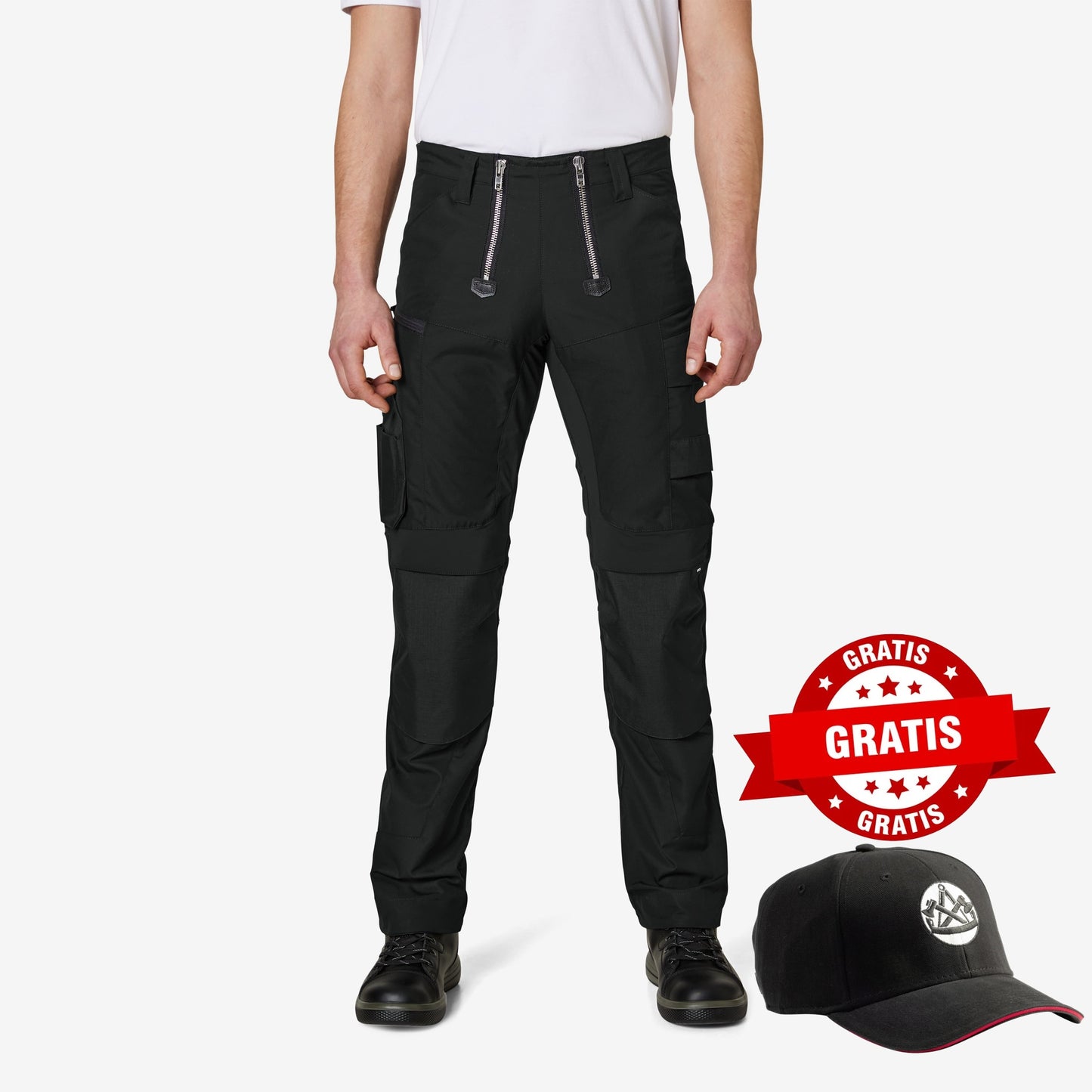 FHB Olli Zunfthose leicht und elastisch Schwarz 12373 + gratis FHB Zimmermann Cap Tim