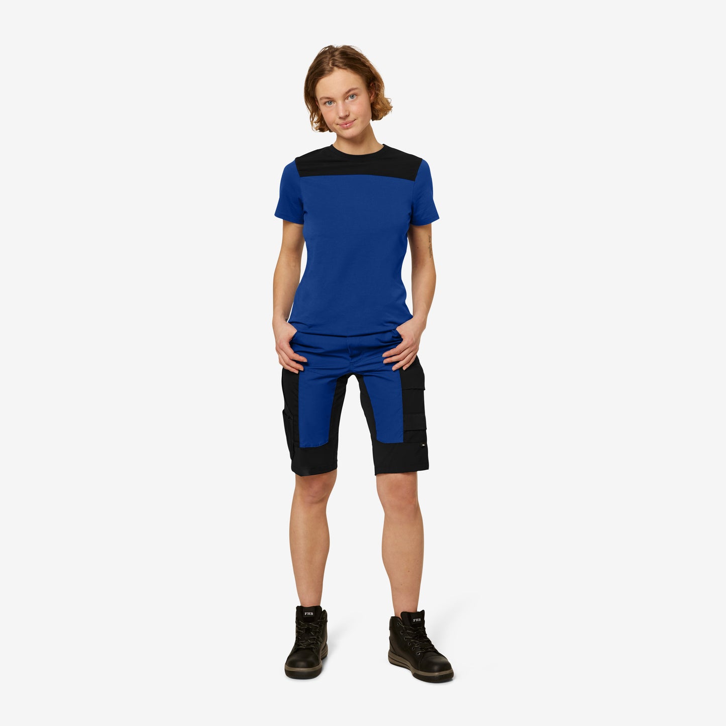 FHB Kira T-Shirt Frauen Royalblau/Schwarz 822210