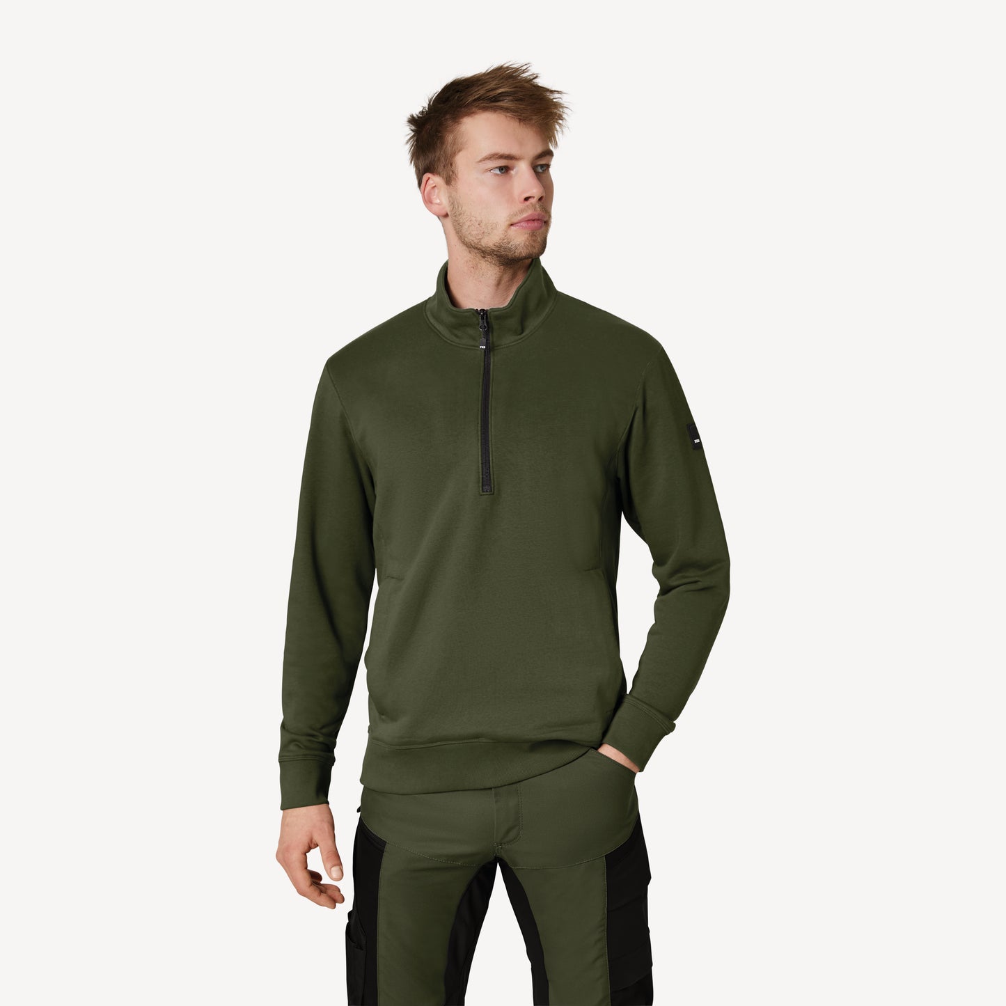 FHB Zip-Sweatshirt Troyer Kalle unisex Oliv 821150