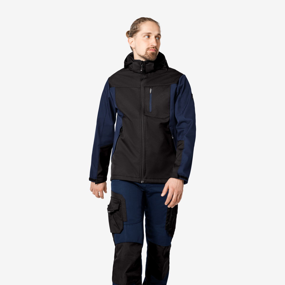 FHB Softshelljacke Jannik Allwetterjacke Marine/Schwarz 79105
