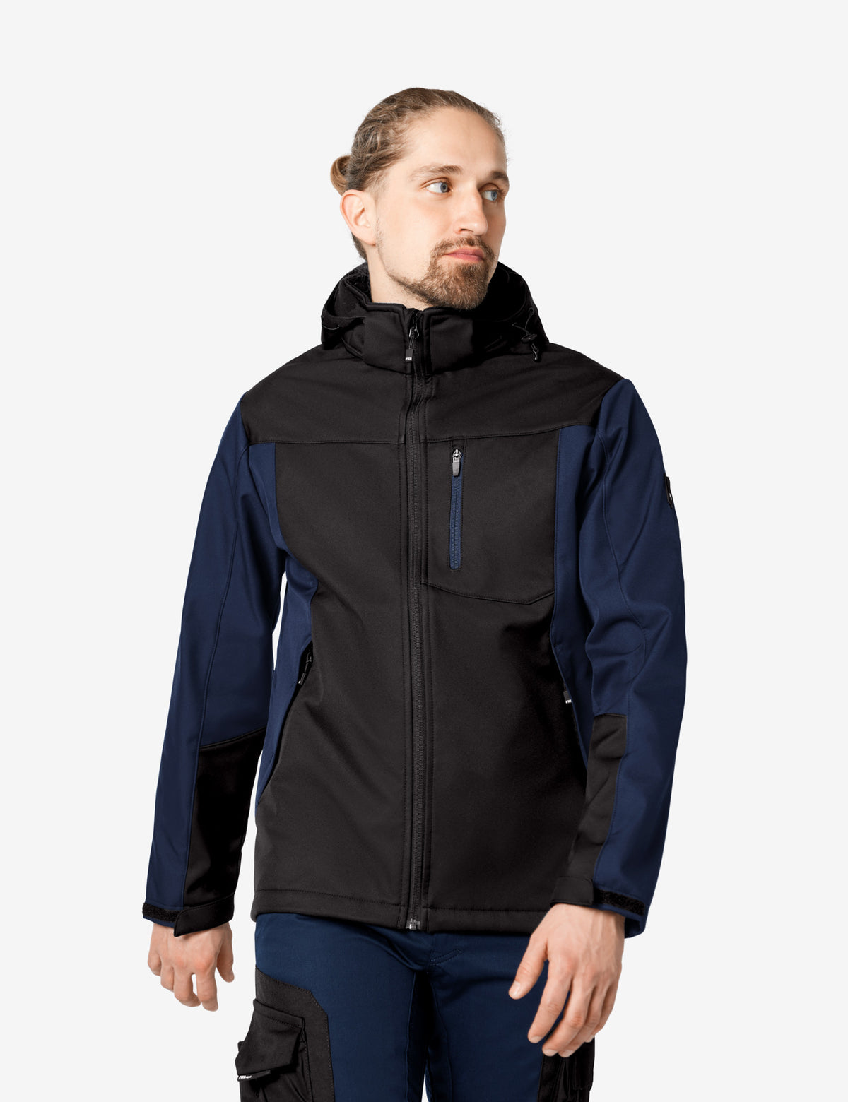 FHB Softshelljacke Jannik Allwetterjacke Marine/Schwarz 79105