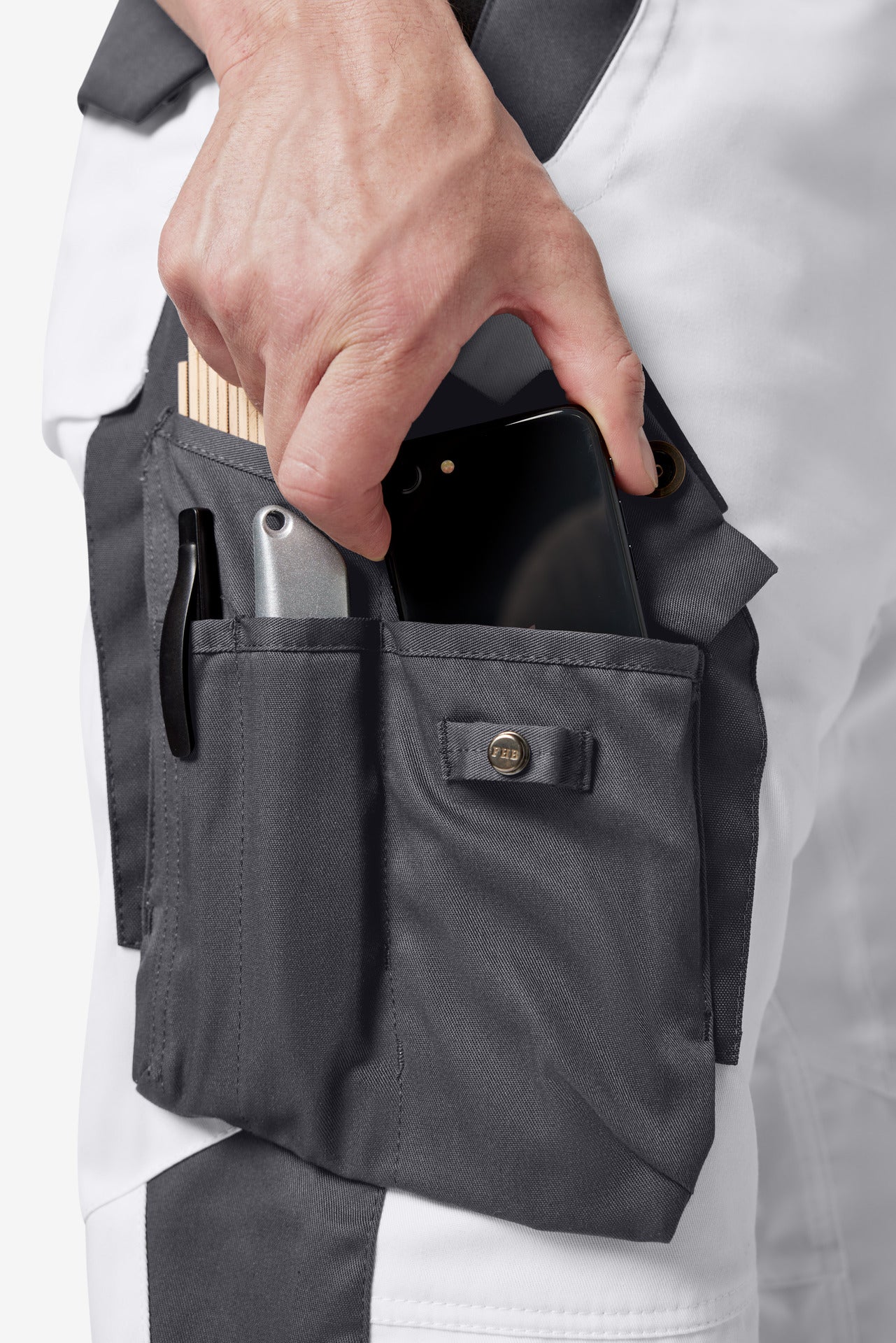 FHB Florian Arbeitshose Bundhose Weiß/Anthrazit 125100