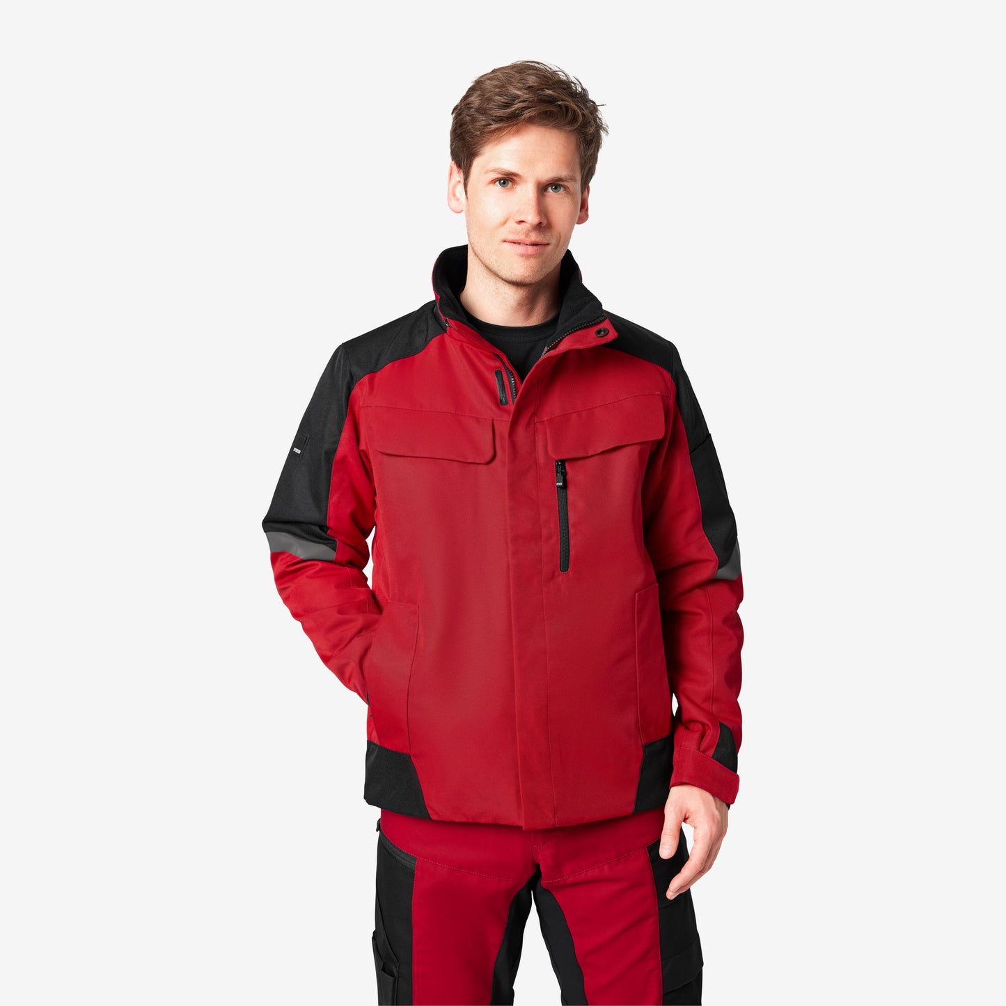 FHB Lars Arbeitsjacke Winter Rot/Schwarz 19035