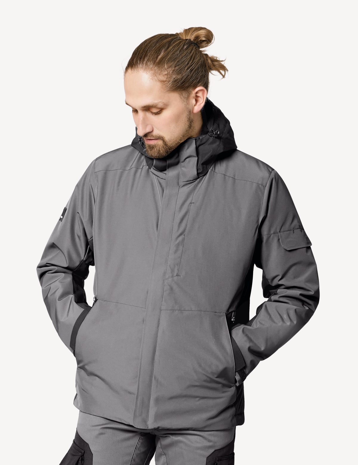 FHB Winterjacke Georg Primaloft Grau/Schwarz 80101