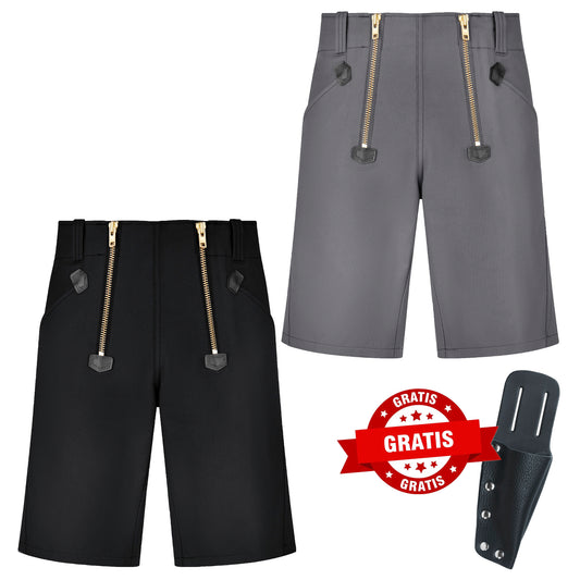 FHB Wim Zunftshorts Rips-Moleskin 10033 + gratis FHB Malte Messertasche Spezial
